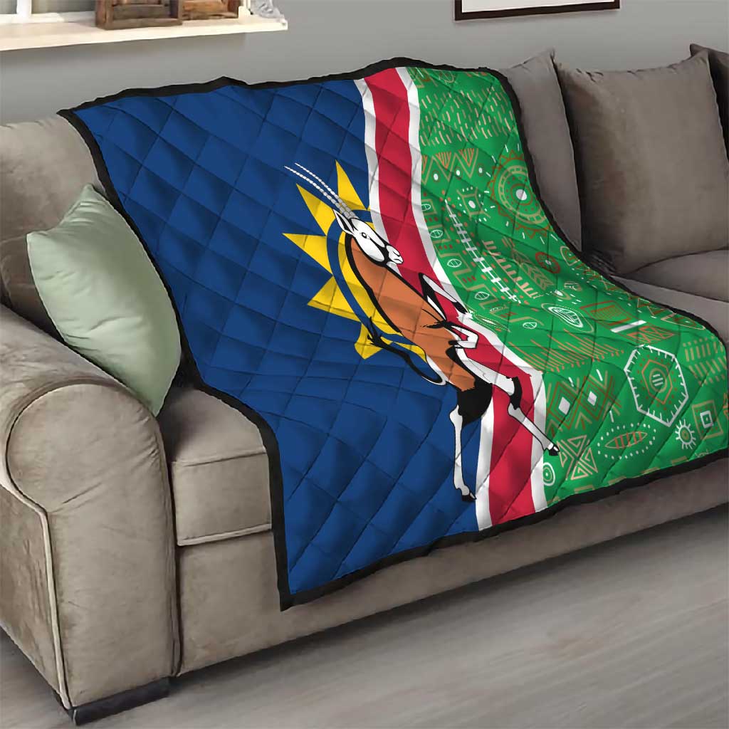 Namibia Gemsbok Quilt Flag Design with African Patterns TS04