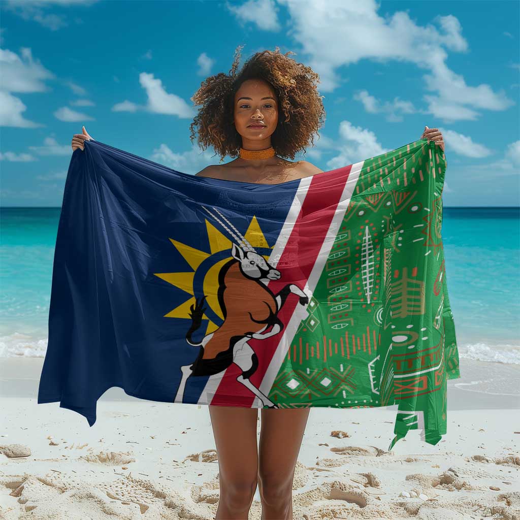 Namibia Gemsbok Sarong Flag Design with African Patterns TS04