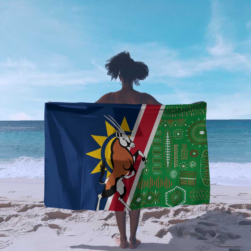 Namibia Gemsbok Sarong Flag Design with African Patterns TS04