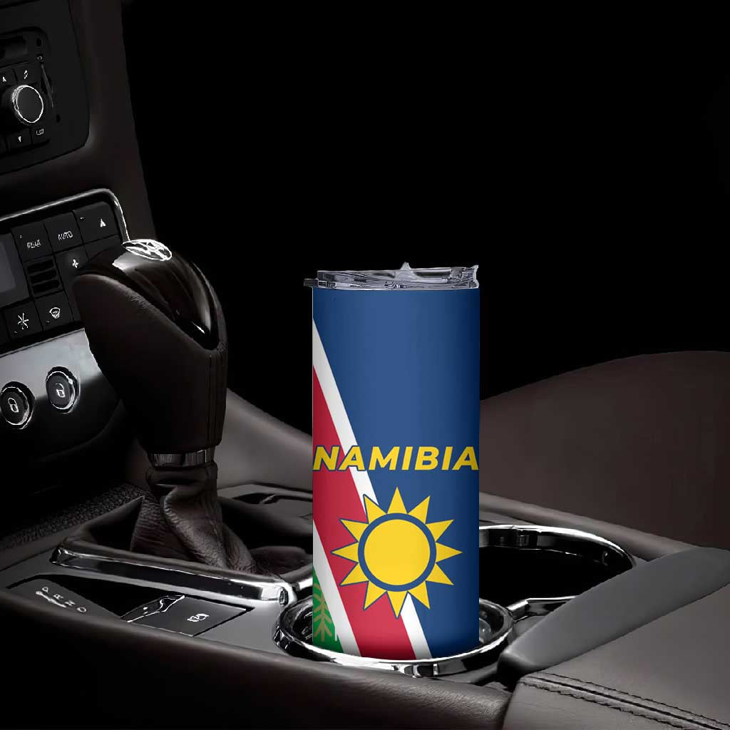 Namibia Gemsbok Skinny Tumbler Flag Design with African Patterns TS04