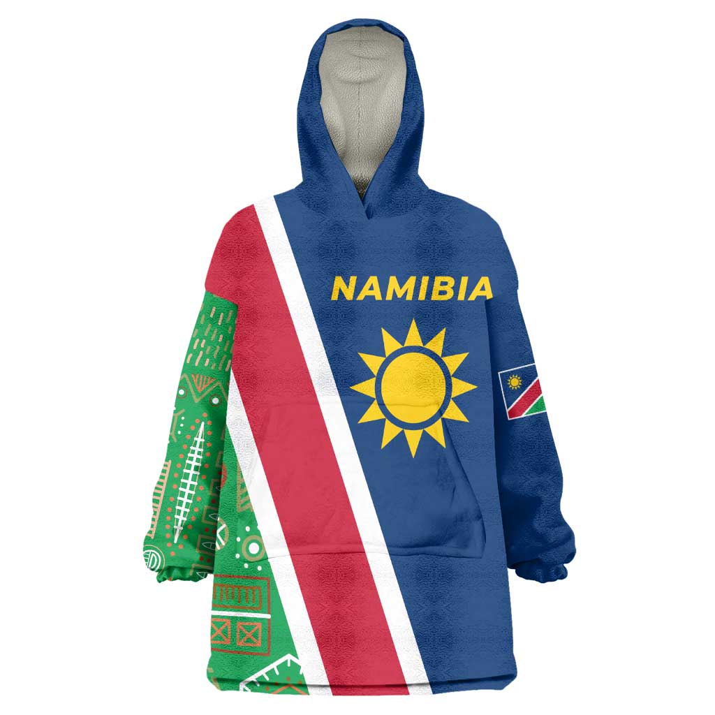 Namibia Gemsbok Wearable Blanket Hoodie Flag Design with African Patterns TS04