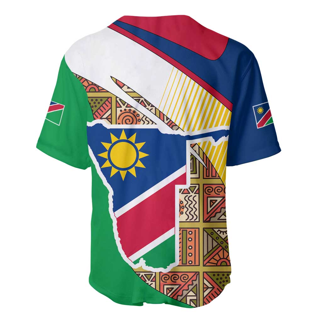 Afro Namibia Map Baseball Jersey National Emblem and Cultural Motif Design TS04
