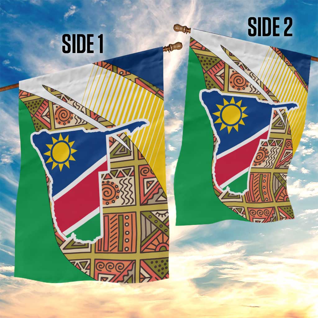 Afro Namibia Map Garden Flag National Emblem and Cultural Motif Design TS04