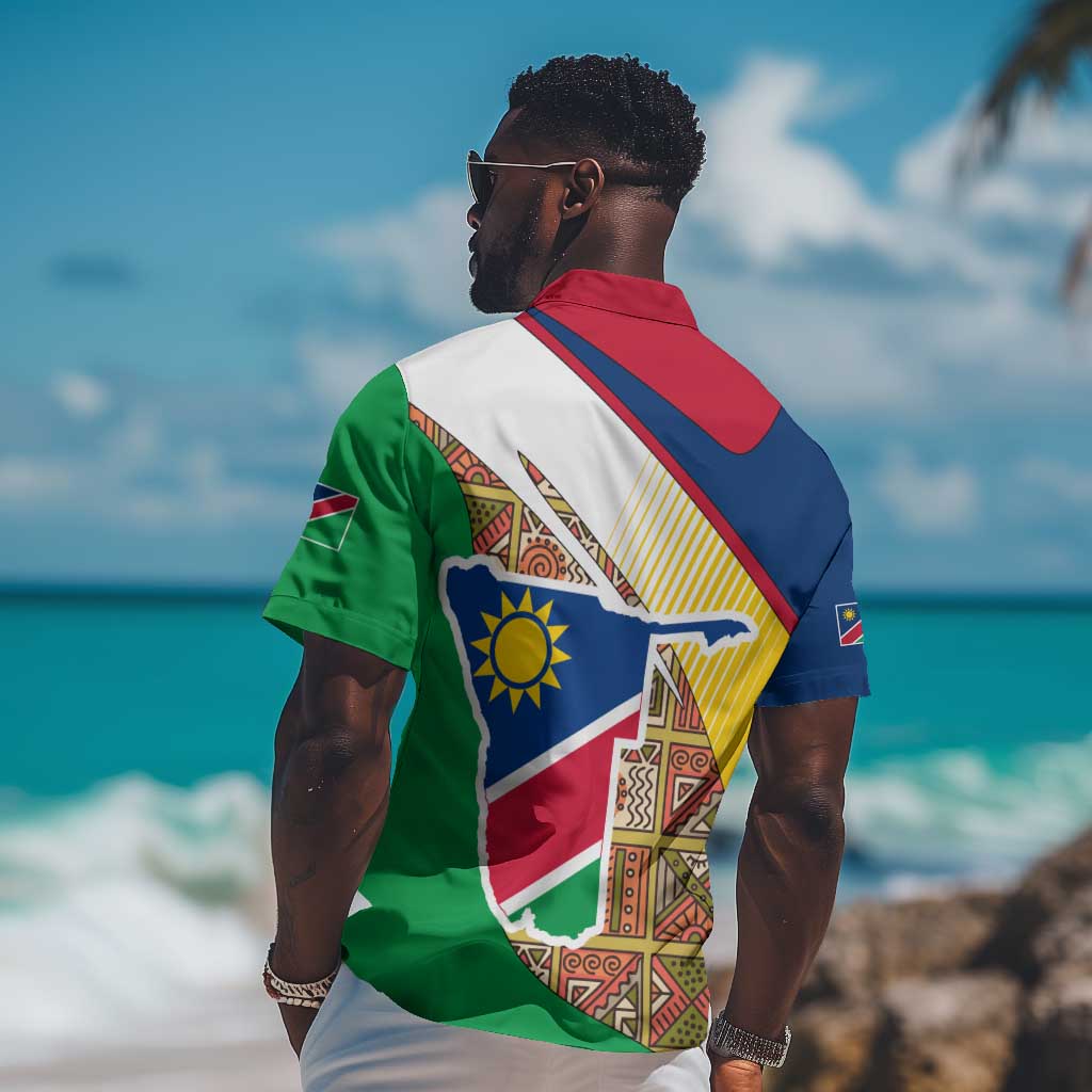 Afro Namibia Map Hawaiian Shirt National Emblem and Cultural Motif Design TS04