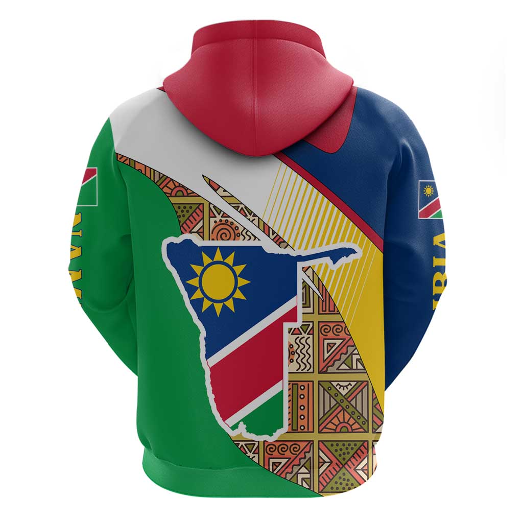 Namibia Map Hoodie National Emblem & Cultural Motif Design TS04