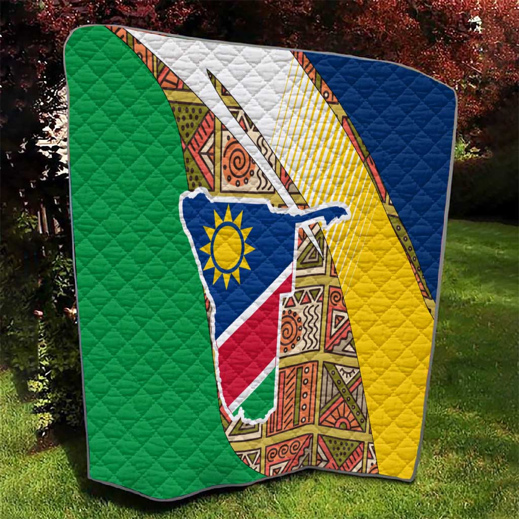 Afro Namibia Map Quilt National Emblem and Cultural Motif Design TS04