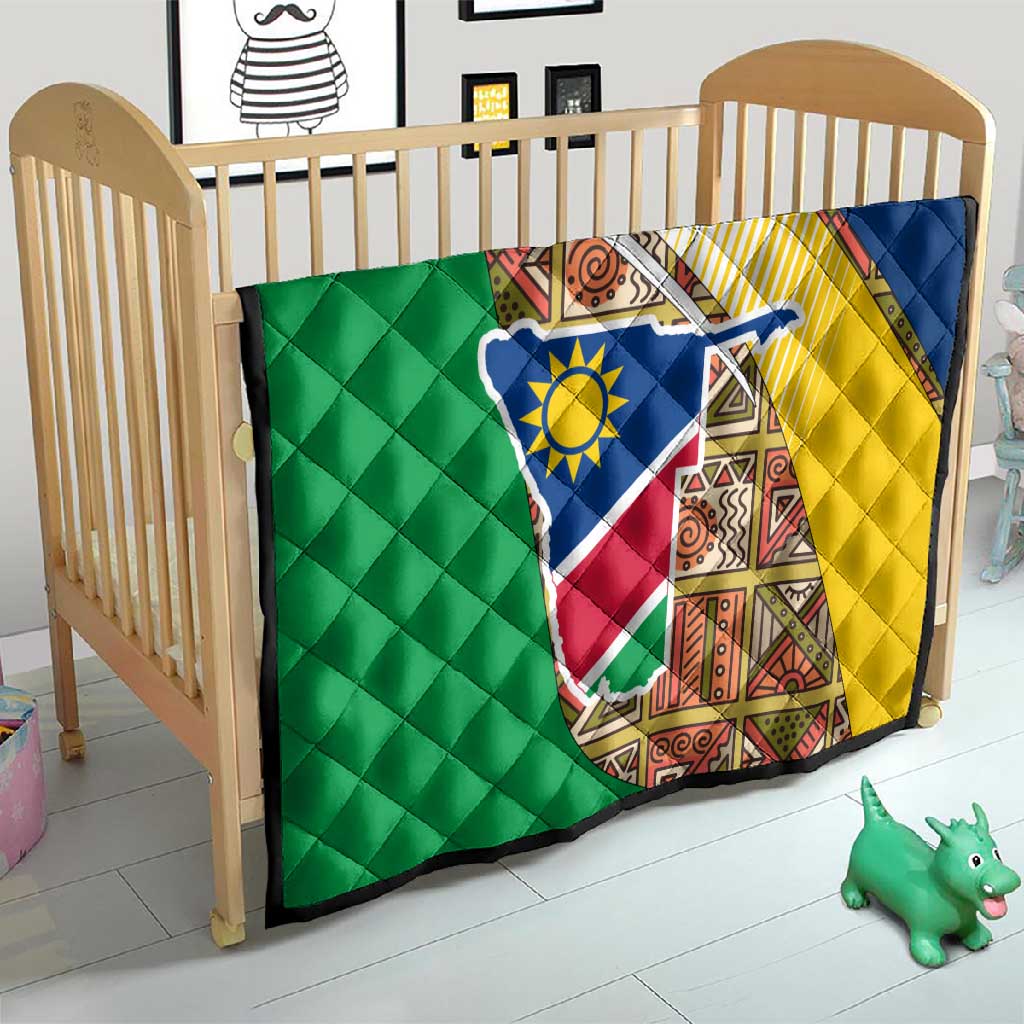 Afro Namibia Map Quilt National Emblem and Cultural Motif Design TS04