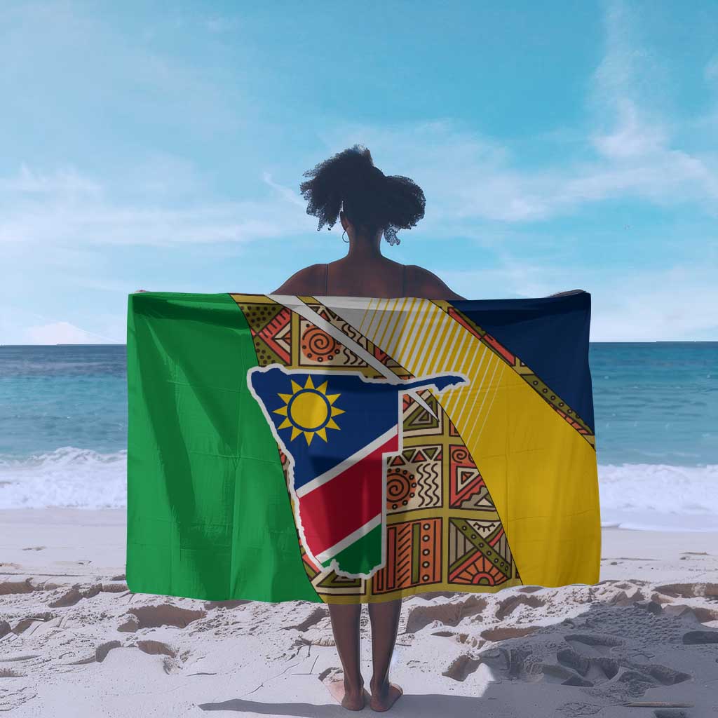 Afro Namibia Map Sarong National Emblem and Cultural Motif Design TS04
