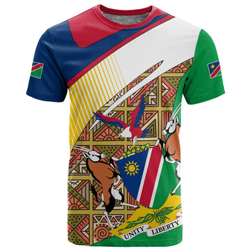Afro Namibia Map T shirt National Emblem and Cultural Motif Design TS04