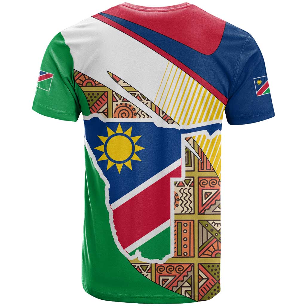 Afro Namibia Map T shirt National Emblem and Cultural Motif Design TS04