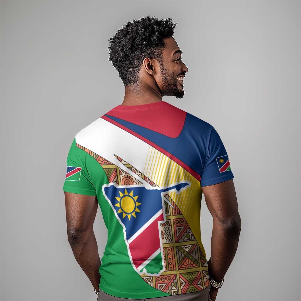 Afro Namibia Map T shirt National Emblem and Cultural Motif Design TS04