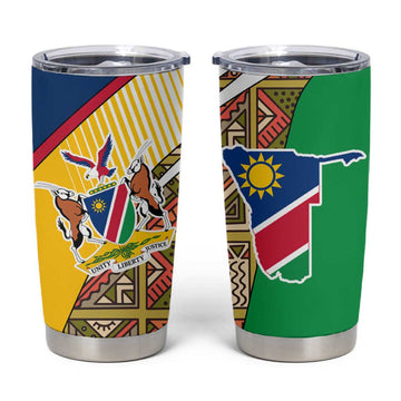 Afro Namibia Map Tumbler Cup National Emblem and Cultural Motif Design TS04
