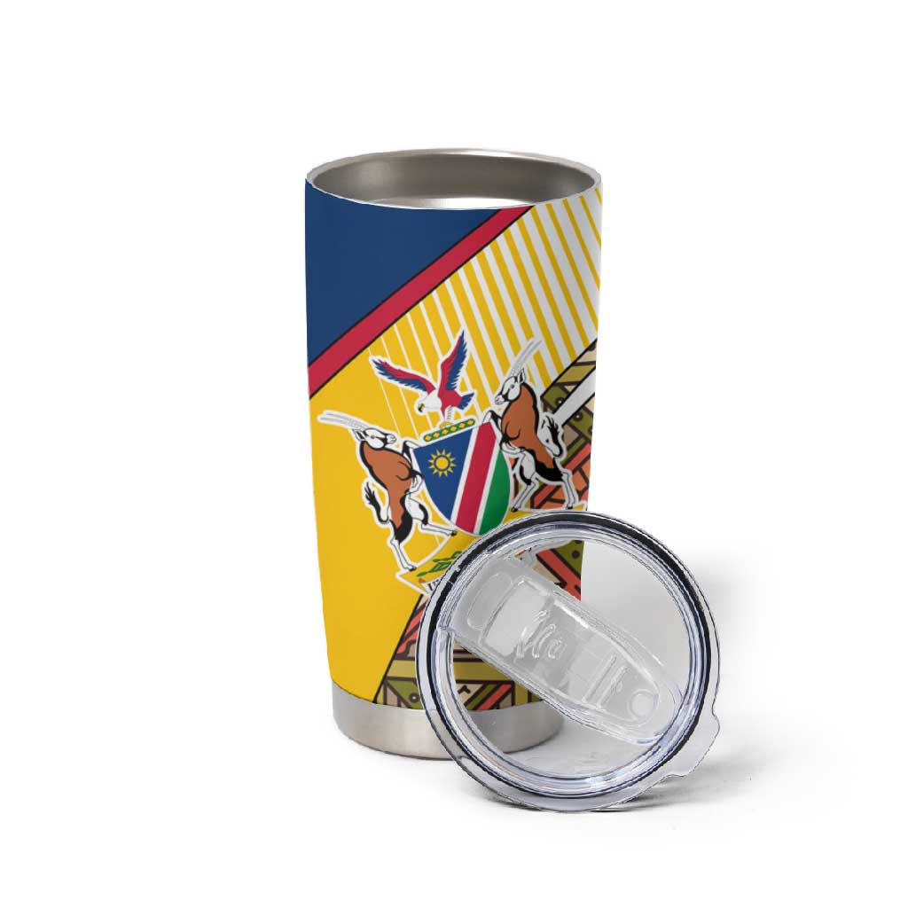 Afro Namibia Map Tumbler Cup National Emblem and Cultural Motif Design TS04