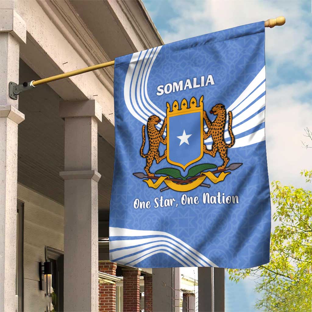 Somalia Garden Flag with Coat of Arms One Star One Nation Blue White Spirit TS04