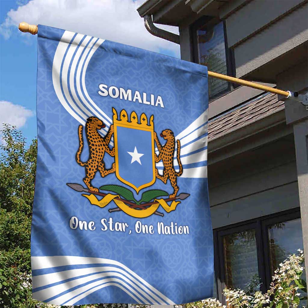 Somalia Garden Flag with Coat of Arms One Star One Nation Blue White Spirit TS04