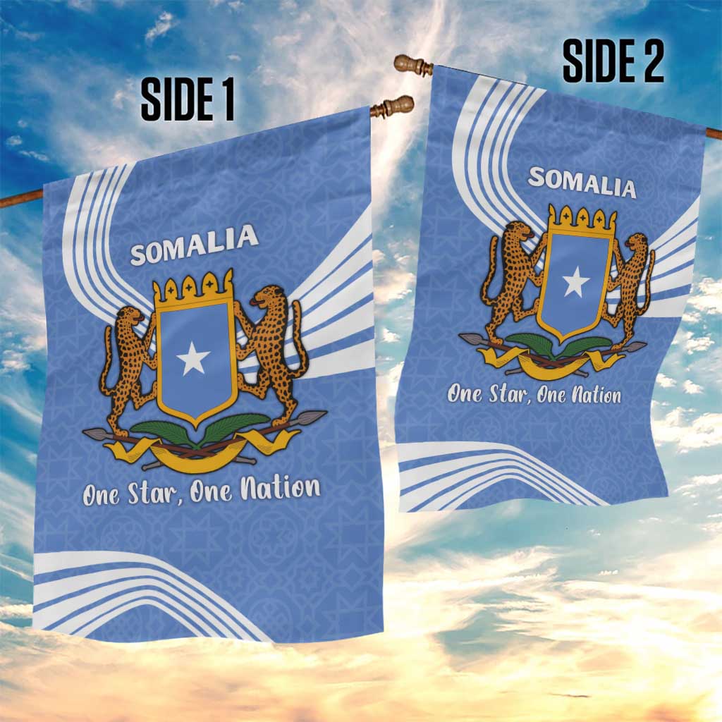 Somalia Garden Flag with Coat of Arms One Star One Nation Blue White Spirit TS04