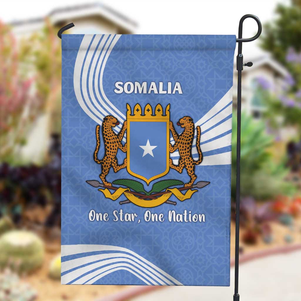 Somalia Garden Flag with Coat of Arms One Star One Nation Blue White Spirit TS04