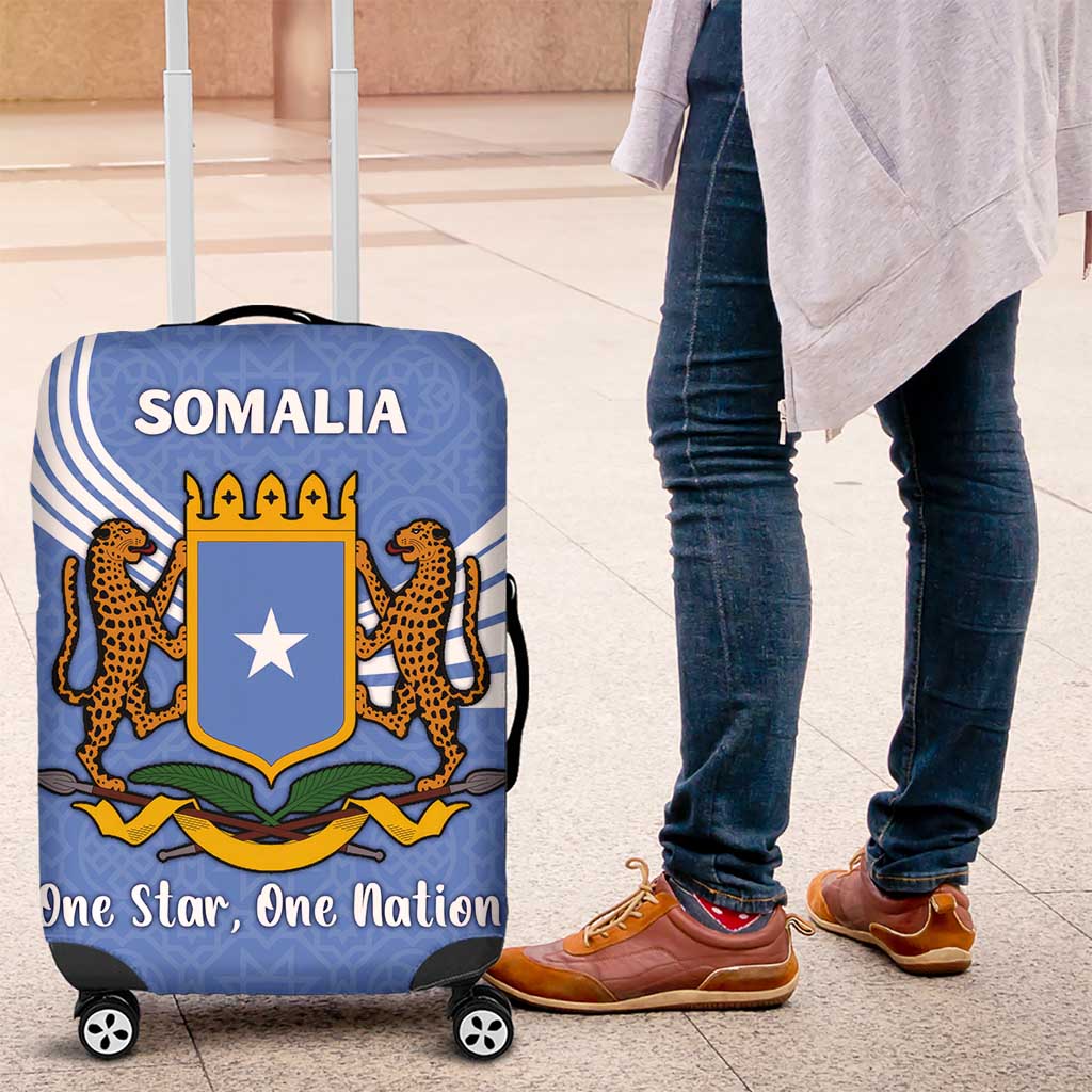 Somalia Luggage Cover with Coat of Arms One Star One Nation Blue White Spirit TS04