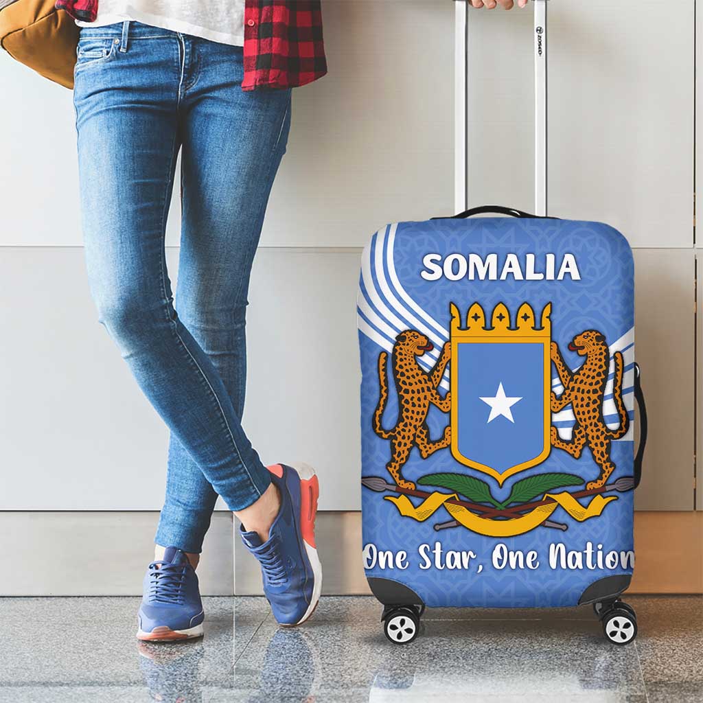 Somalia Luggage Cover with Coat of Arms One Star One Nation Blue White Spirit TS04