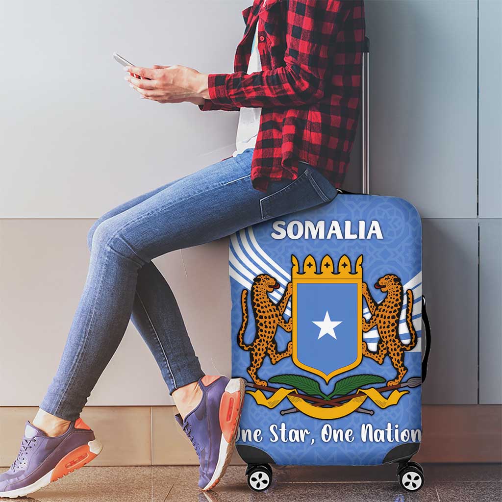 Somalia Luggage Cover with Coat of Arms One Star One Nation Blue White Spirit TS04