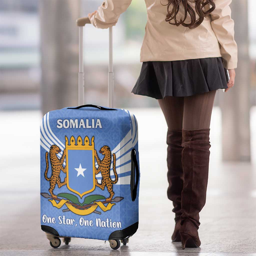 Somalia Luggage Cover with Coat of Arms One Star One Nation Blue White Spirit TS04