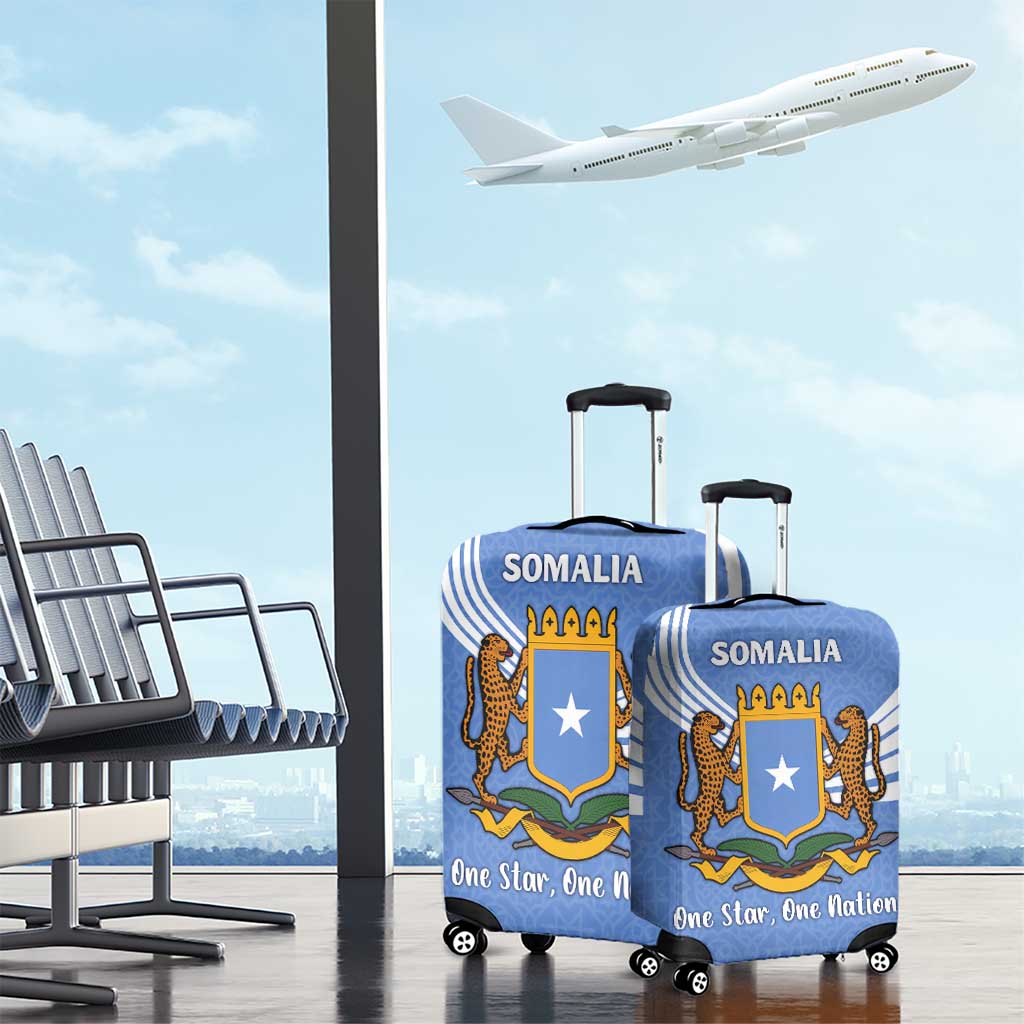 Somalia Luggage Cover with Coat of Arms One Star One Nation Blue White Spirit TS04