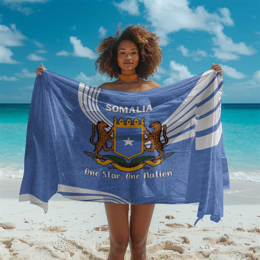 Somalia Sarong with Coat of Arms One Star One Nation Blue White Spirit TS04