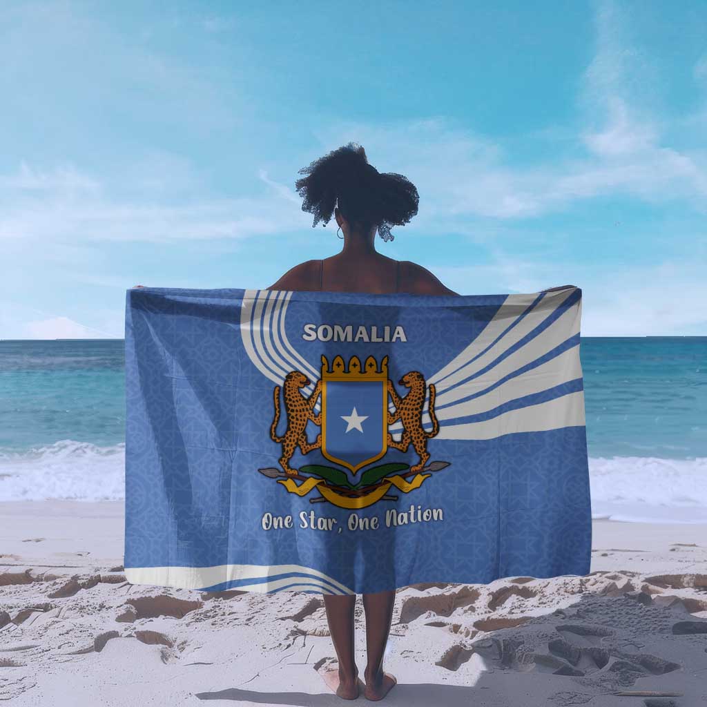 Somalia Sarong with Coat of Arms One Star One Nation Blue White Spirit TS04