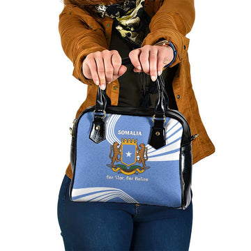 Somalia Shoulder Handbag with Coat of Arms One Star One Nation Blue White Spirit TS04