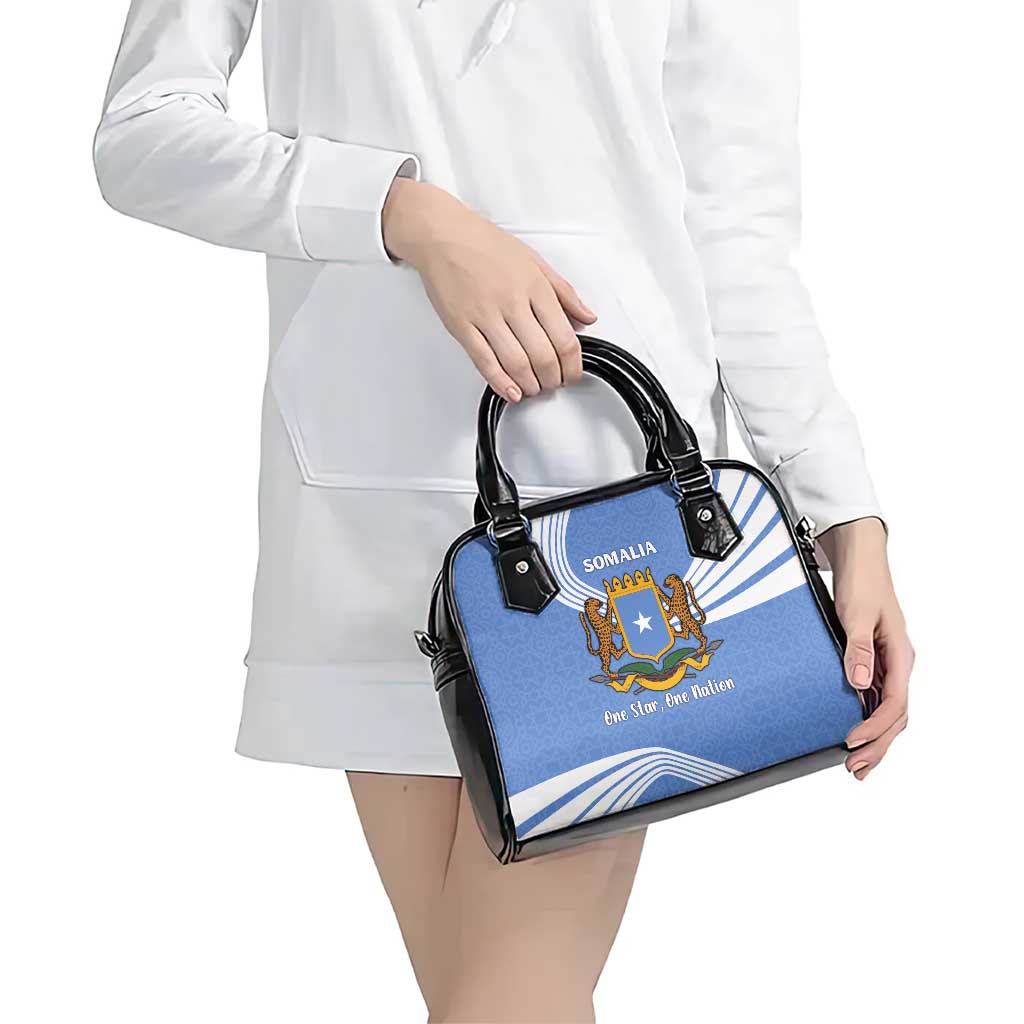 Somalia Shoulder Handbag with Coat of Arms One Star One Nation Blue White Spirit TS04