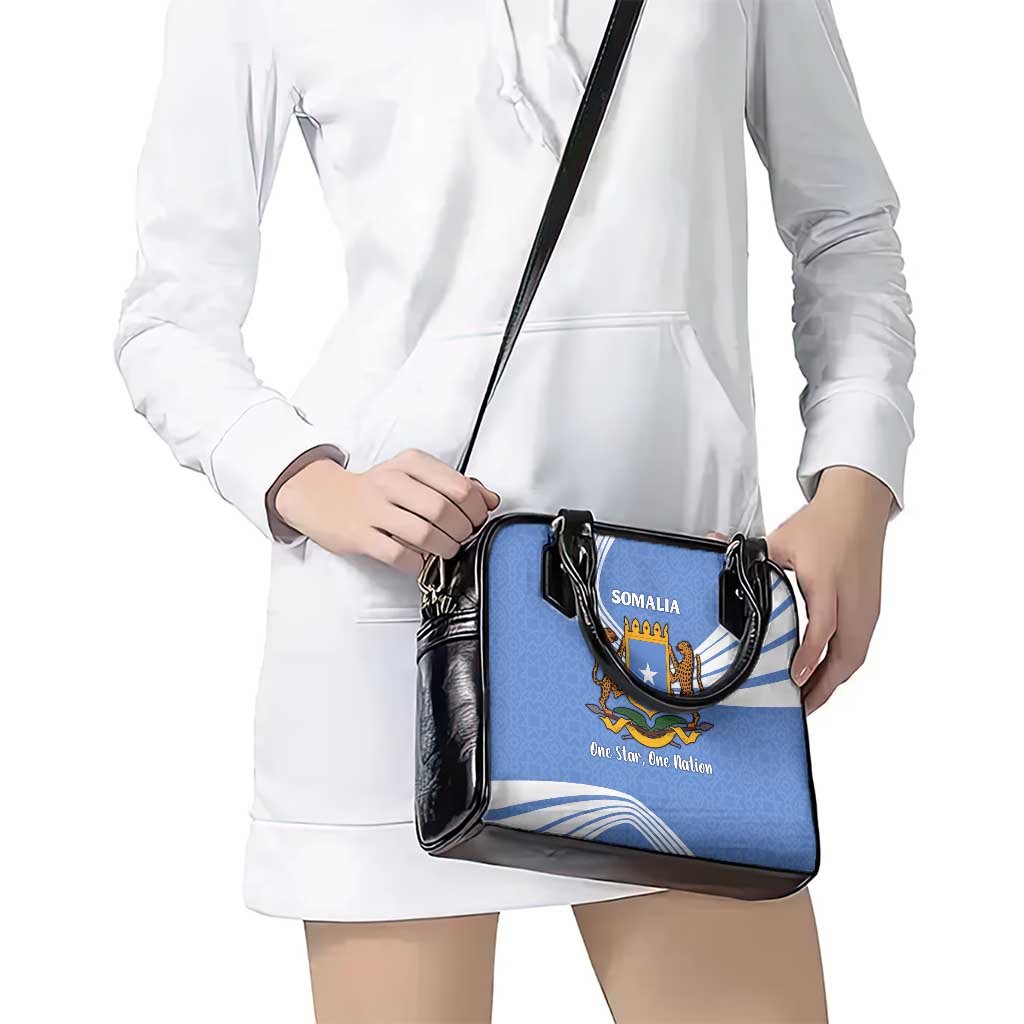 Somalia Shoulder Handbag with Coat of Arms One Star One Nation Blue White Spirit TS04