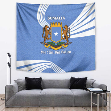 Somalia Tapestry with Coat of Arms One Star One Nation Blue White Spirit TS04