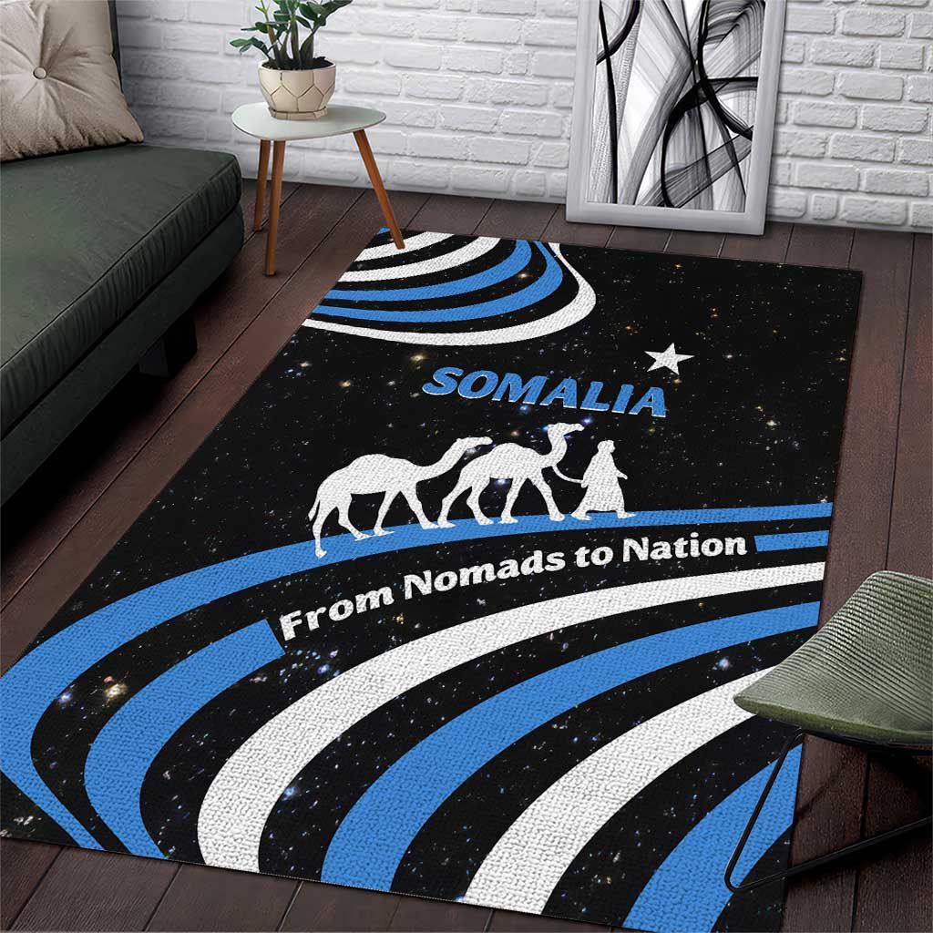 Somalia Area Rug with From Nomads to Nation Camel Galaxy Flag Spirit TS04