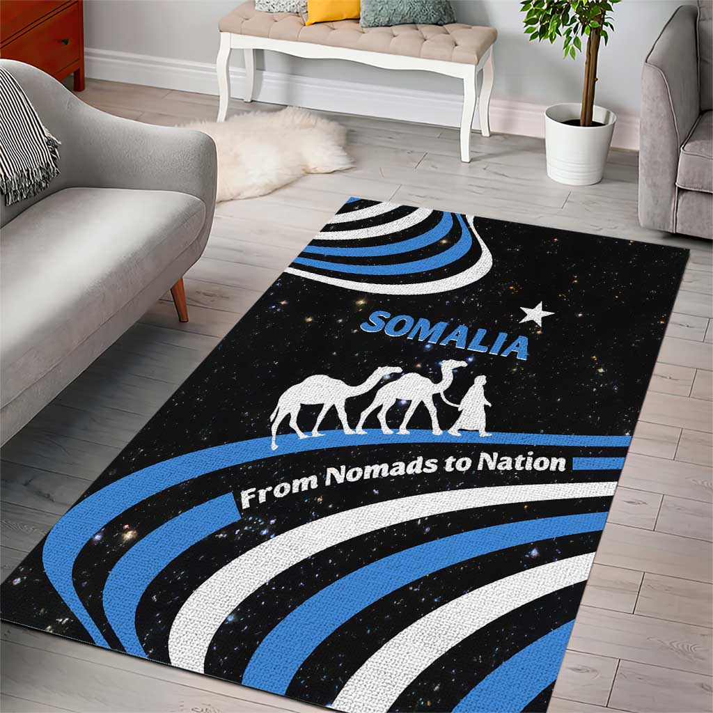Somalia Area Rug with From Nomads to Nation Camel Galaxy Flag Spirit TS04