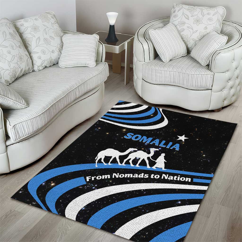 Somalia Area Rug with From Nomads to Nation Camel Galaxy Flag Spirit TS04