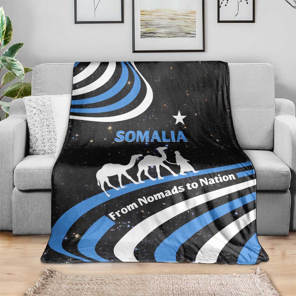 Somalia Blanket with From Nomads to Nation Camel Galaxy Flag Spirit TS04