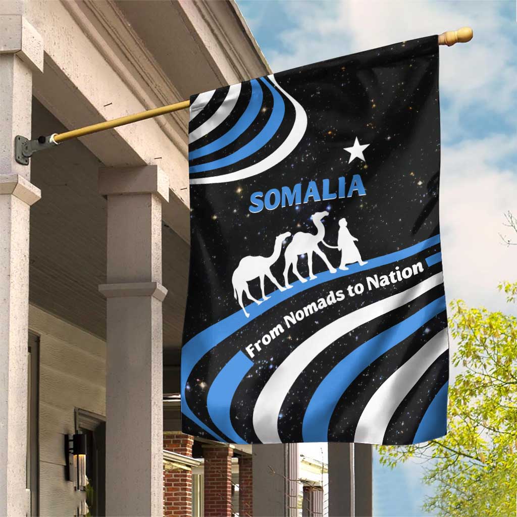 Somalia Garden Flag with From Nomads to Nation Camel Galaxy Flag Spirit TS04