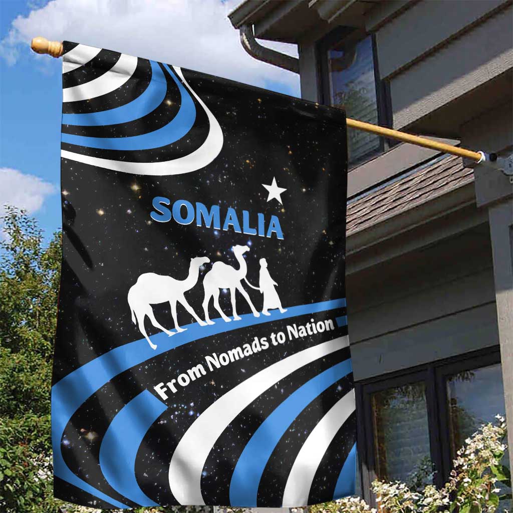 Somalia Garden Flag with From Nomads to Nation Camel Galaxy Flag Spirit TS04