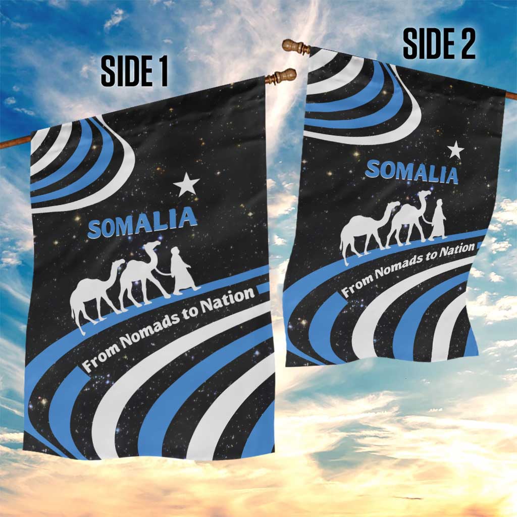 Somalia Garden Flag with From Nomads to Nation Camel Galaxy Flag Spirit TS04