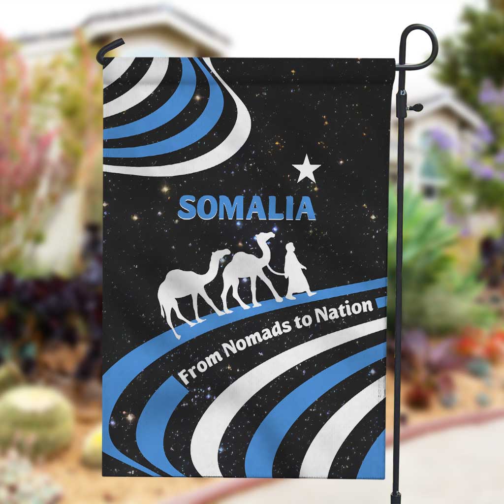 Somalia Garden Flag with From Nomads to Nation Camel Galaxy Flag Spirit TS04