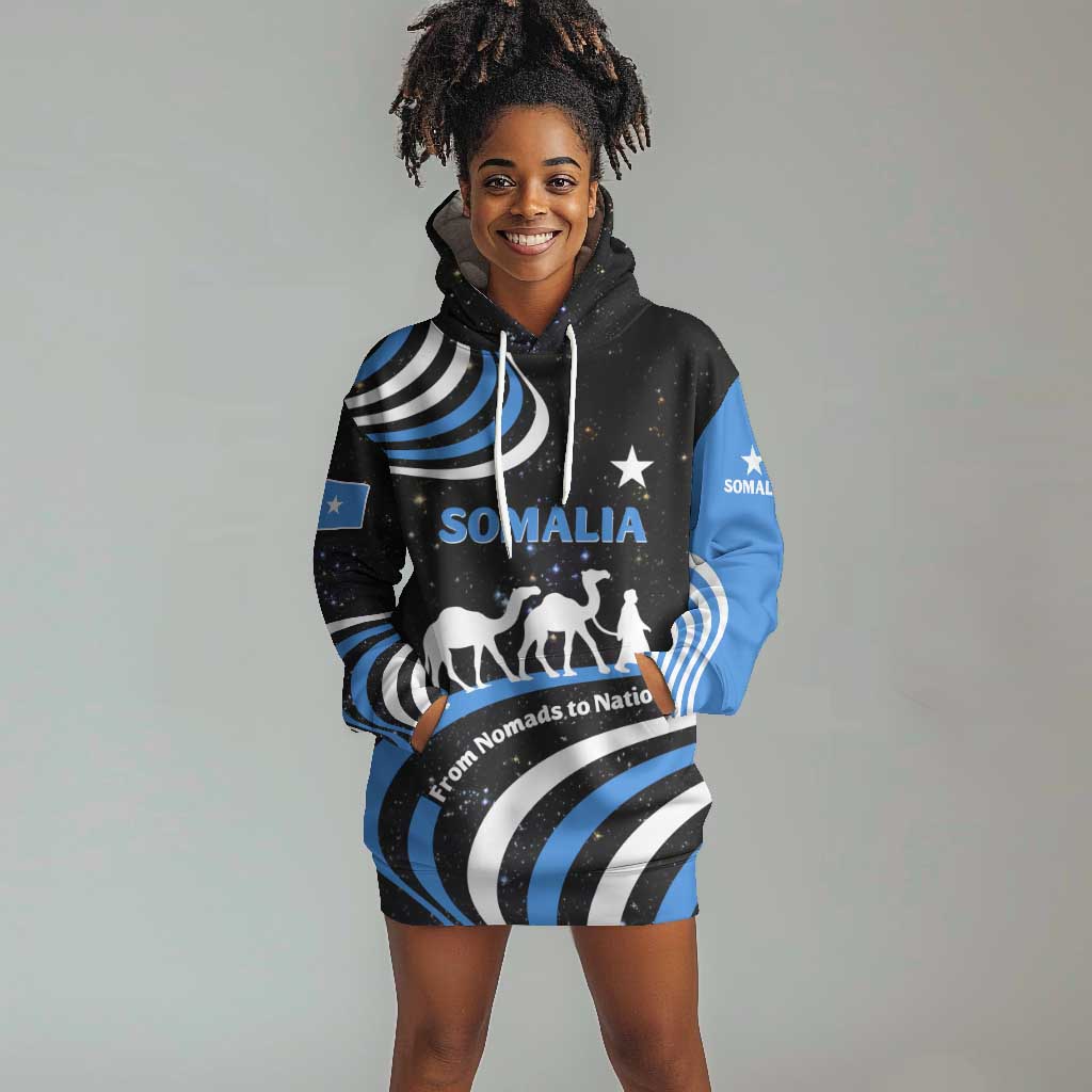 Somalia Hoodie Dress with From Nomads to Nation Camel Galaxy Flag Spirit TS04