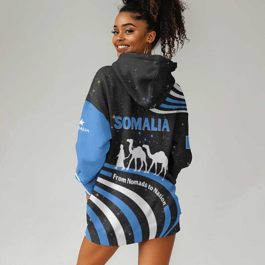 Somalia Hoodie Dress with From Nomads to Nation Camel Galaxy Flag Spirit TS04