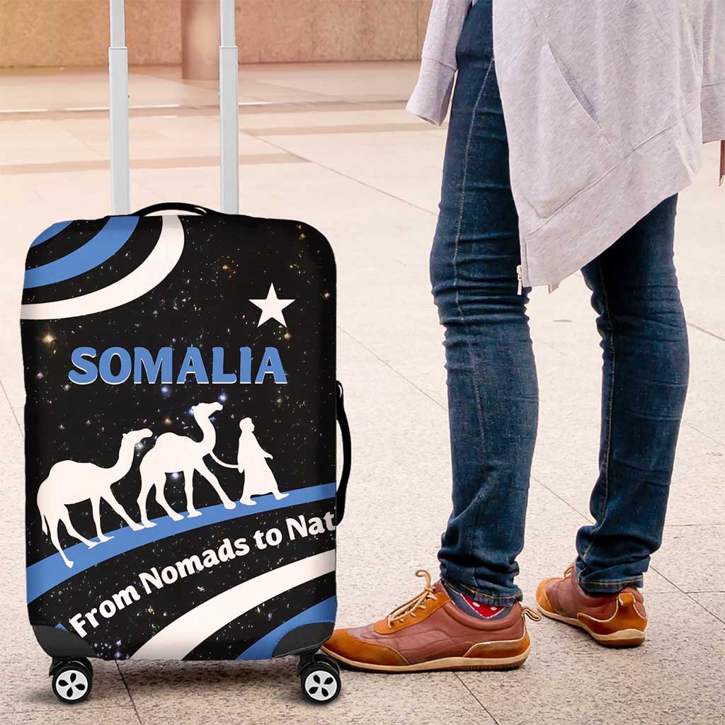 Somalia Luggage Cover with From Nomads to Nation Camel Galaxy Flag Spirit TS04