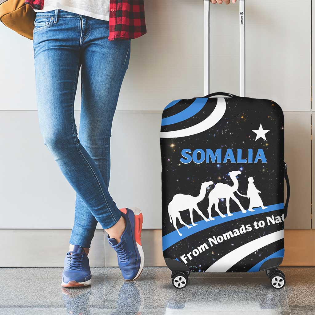 Somalia Luggage Cover with From Nomads to Nation Camel Galaxy Flag Spirit TS04