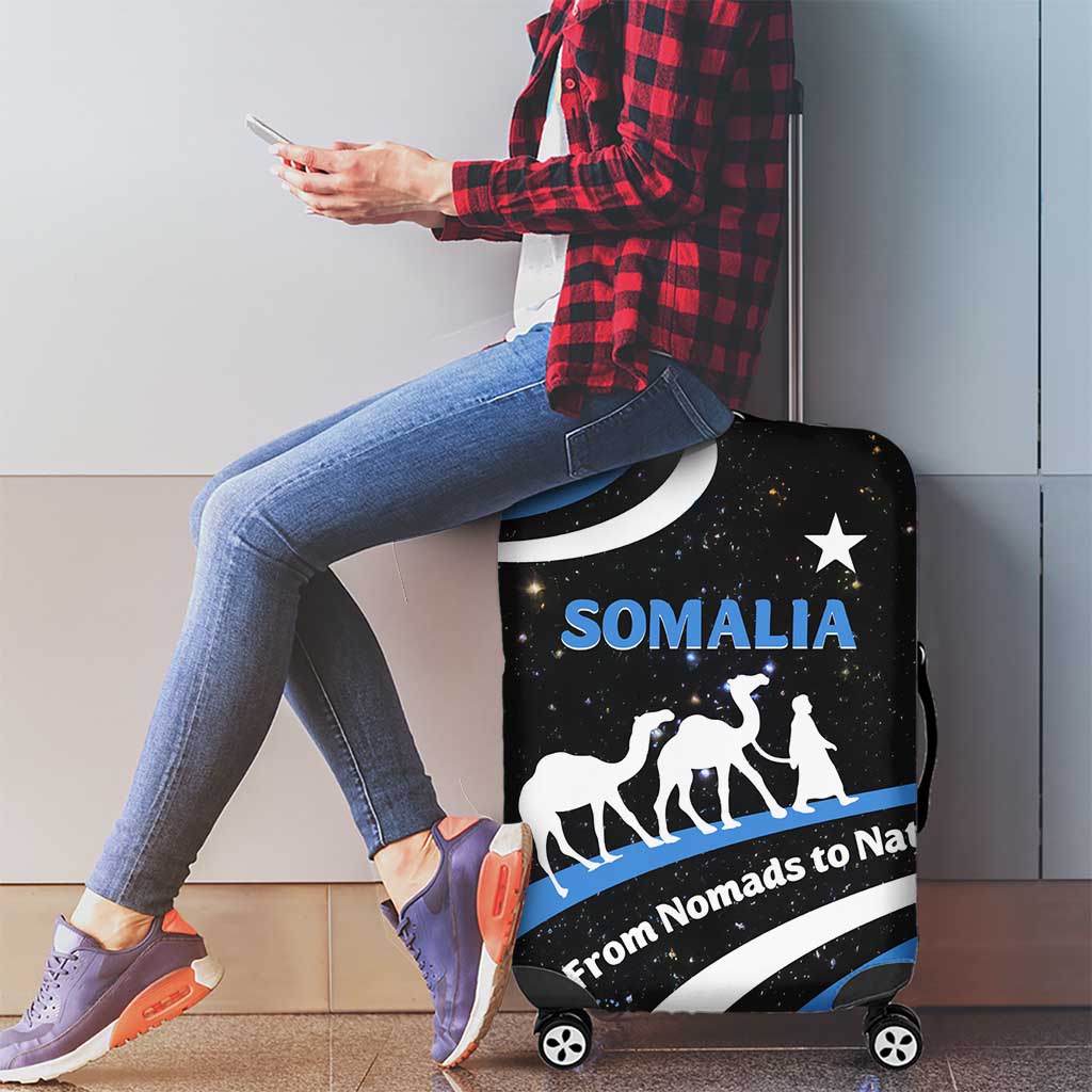 Somalia Luggage Cover with From Nomads to Nation Camel Galaxy Flag Spirit TS04