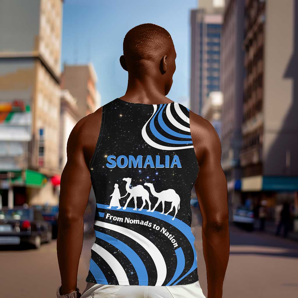 Somalia Men Tank Top with From Nomads to Nation Camel Galaxy Flag Spirit TS04