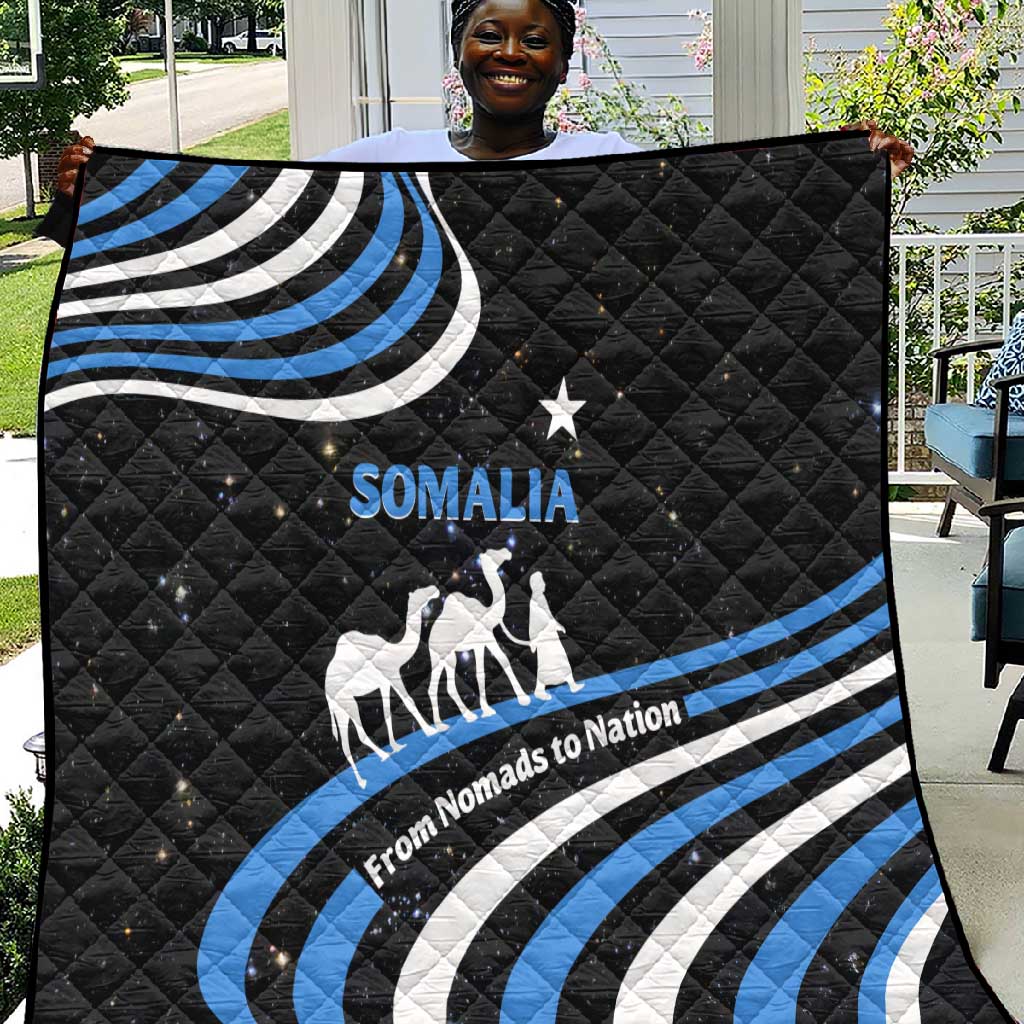 Somalia Quilt with From Nomads to Nation Camel Galaxy Flag Spirit TS04