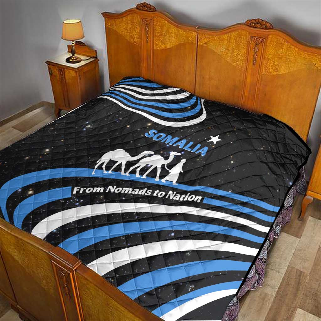 Somalia Quilt with From Nomads to Nation Camel Galaxy Flag Spirit TS04