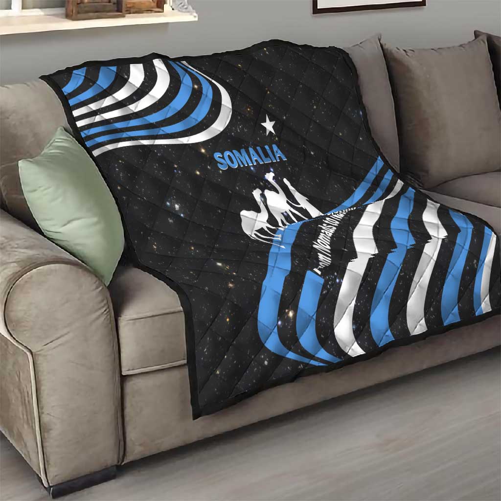Somalia Quilt with From Nomads to Nation Camel Galaxy Flag Spirit TS04