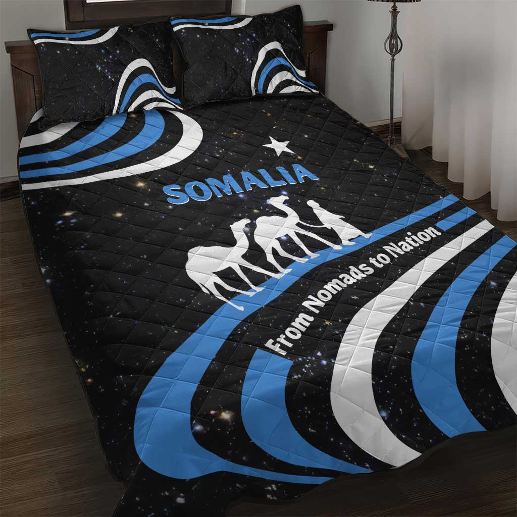 Somalia Quilt Bed Set with From Nomads to Nation Camel Galaxy Flag Spirit TS04